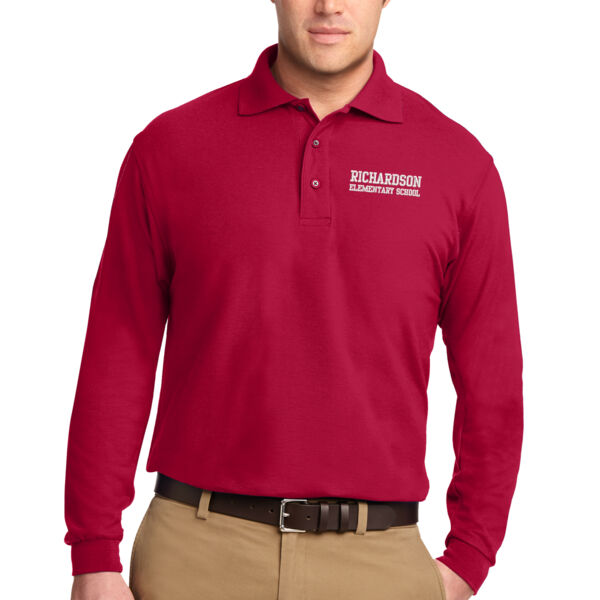Port Authority Silk Touch Long Sleeve Polo - Embroidered Logo Thumbnail