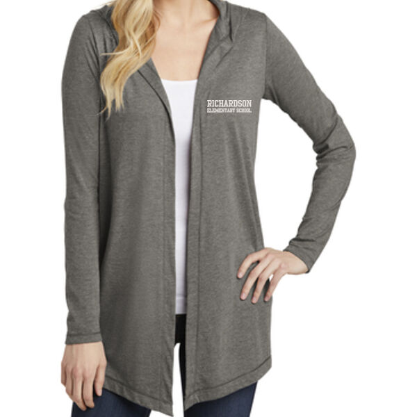 District Women's Perfect Tri Hooded Cardigan - Embroidered Logo Thumbnail